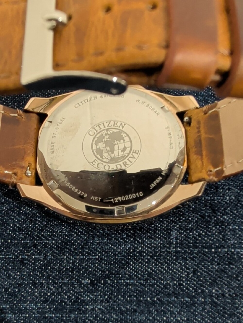 Citizen Gold Tone Watch with White Dial and Brown Strap - Picture 4 of 4